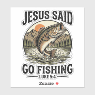 Jesus Said Go Fishing Vintage Bass Christian