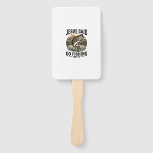 Jesus Said Go Fishing Vintage Bass Christian Hand Fan