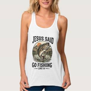 Jesus Said Go Fishing Vintage Bass Christian Singlet