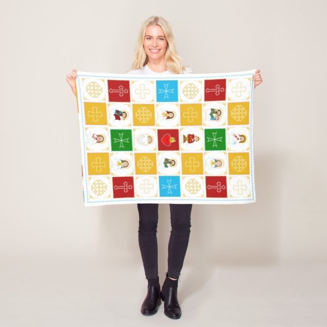 Jesus, Saints, & Angels Fleece Blanket (In Situ)