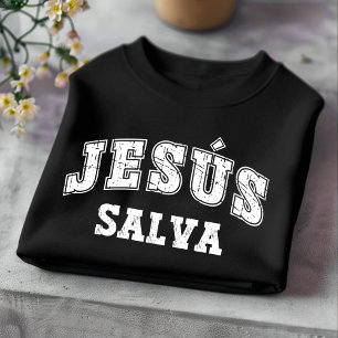 Jesús Salva Distressed Christian Spanish T-Shirt