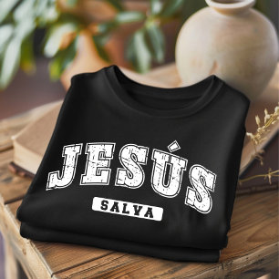 Jesús Salva Distressed Christian Spanish T-Shirt
