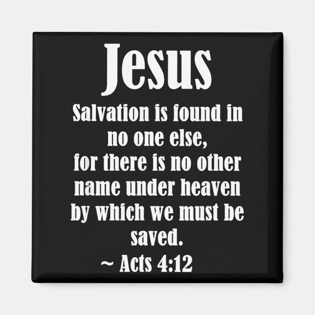Jesus Salvation Acts 4 12 Christian Scripture Bibl Magnet (Front)