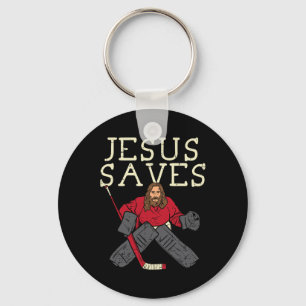 Jesus Save Ice Hockey Goalie Religious Christian G Key Ring