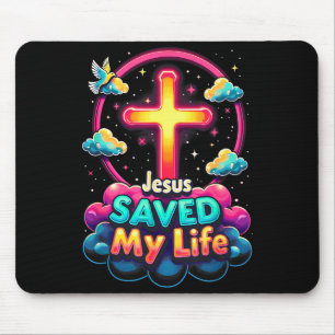 Jesus Saved My Life Cross Christians Bible Religio Mouse Pad