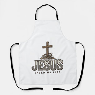 Jesus Saved My Life Vintage Engraving Christian De Apron