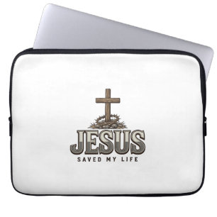 Jesus Saved My Life Vintage Engraving Christian De Laptop Sleeve