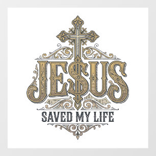 Jesus Saved My Life Vintage Engraving Christian Sh