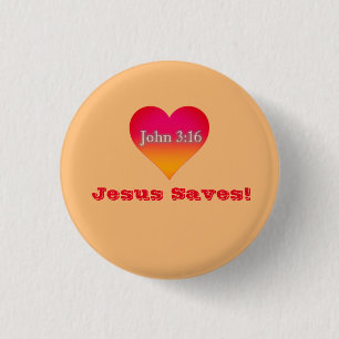 Jesus Saves! 3 Cm Round Badge
