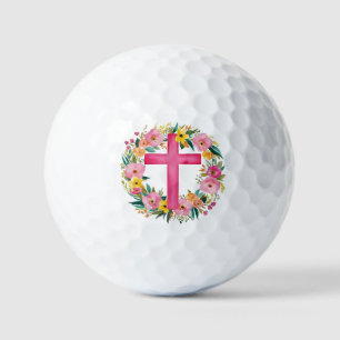 Jesus saves always Easter Christian Cross spring Golf Balls