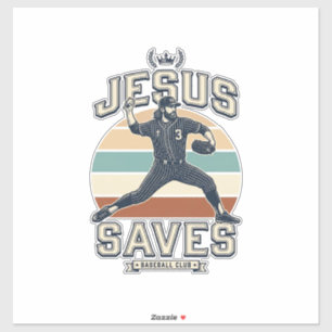 Jesus Saves Baseball Vintage Christian Vector Desi