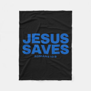 Jesus Saves Bible Verse Romans 10 9 Statement  Fleece Blanket