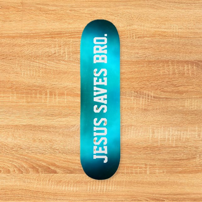 Jesus Saves Bro. Abstract Blue Haze Skateboard (Jesus Saves Bro. Abstract Blue Haze Skateboard)