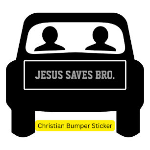 Jesus Saves Bro. Black Bumper Sticker