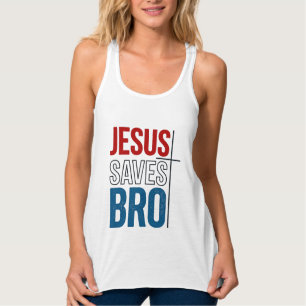 Jesus Saves Bro Christian Typography T-Shirt Desig Singlet