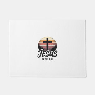 Jesus Saves Bro Vintage Christian Cross Shirt Desi Doormat