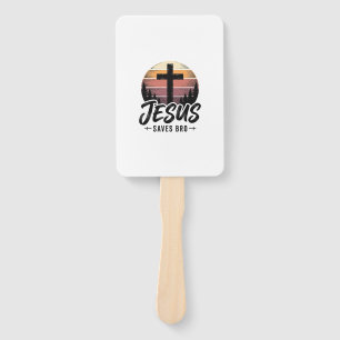 Jesus Saves Bro Vintage Christian Cross Shirt Desi Hand Fan
