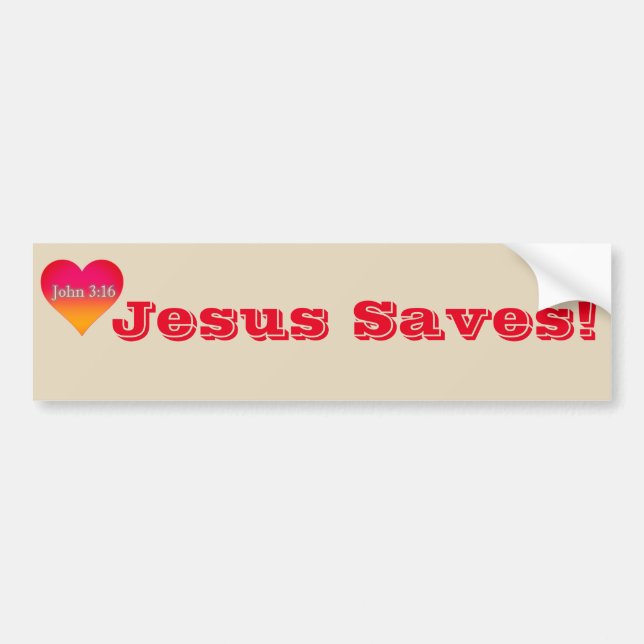 Jesus Saves! Bumper Sticker (Front)