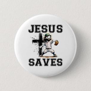 Jesus Saves Bysebyll Religious Christian Faith Cro 6 Cm Round Badge