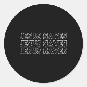 Jesus Saves Christian Cross God Faith Bible Classic Round Sticker
