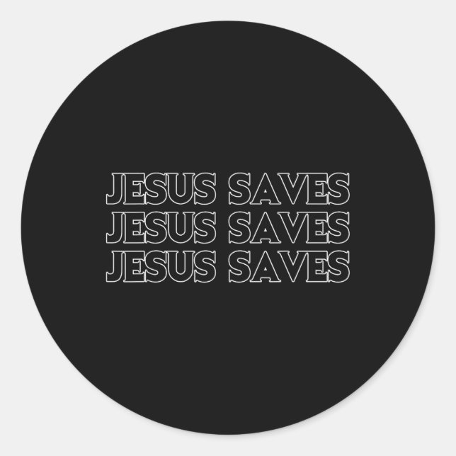 Jesus Saves Christian Cross God Faith Bible  Classic Round Sticker (Front)