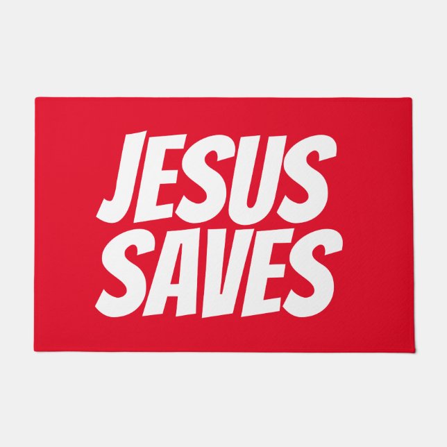 Jesus Saves Christian Front Doormat (Front)