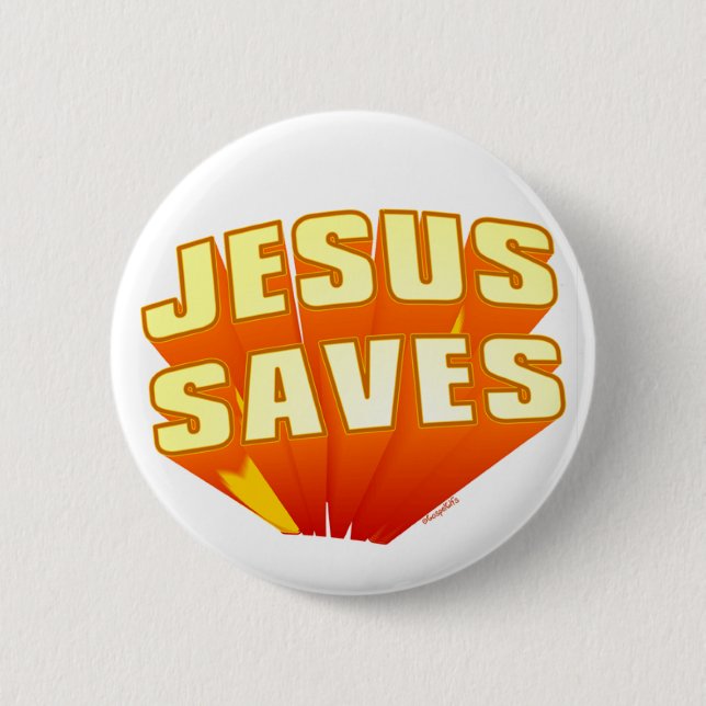 Jesus Saves christian gift 6 Cm Round Badge (Front)