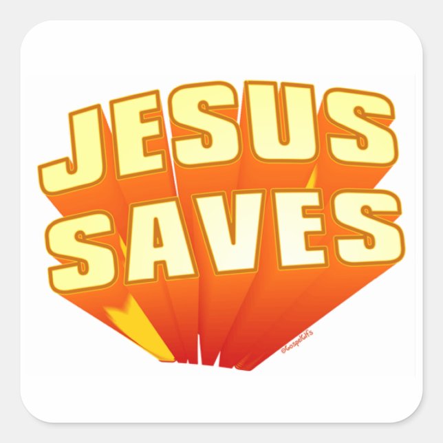 Jesus Saves christian gift Square Sticker (Front)