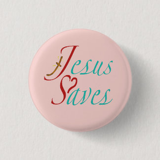 Jesus Saves Christian Quote  3 Cm Round Badge