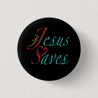 Jesus Saves Christian Quote  3 Cm Round Badge