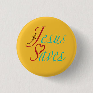 Jesus Saves Christian Quote  3 Cm Round Badge
