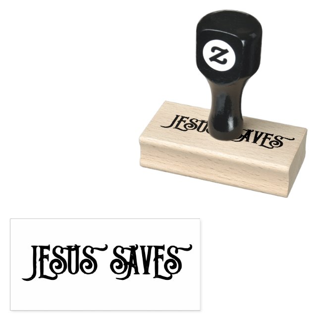 ‘Jesus Saves’ Christian Quote  Rubber Stamp (Stamped)