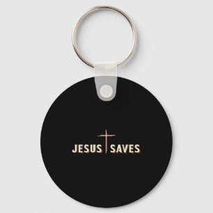 Jesus Saves Cross God Christian Graphic  Key Ring