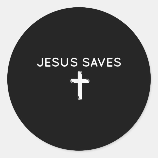 Jesus Saves Cross Subtle Christian Faith Minimal R Classic Round Sticker (Front)