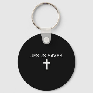 Jesus Saves Cross Subtle Christian Faith Minimal R Key Ring