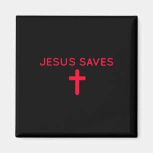 Jesus Saves Cross Subtle Christian Faith Minimal R Magnet