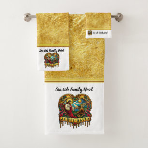 Jesus Saves: Eternal Light Inspires True Faith Bath Towel Set