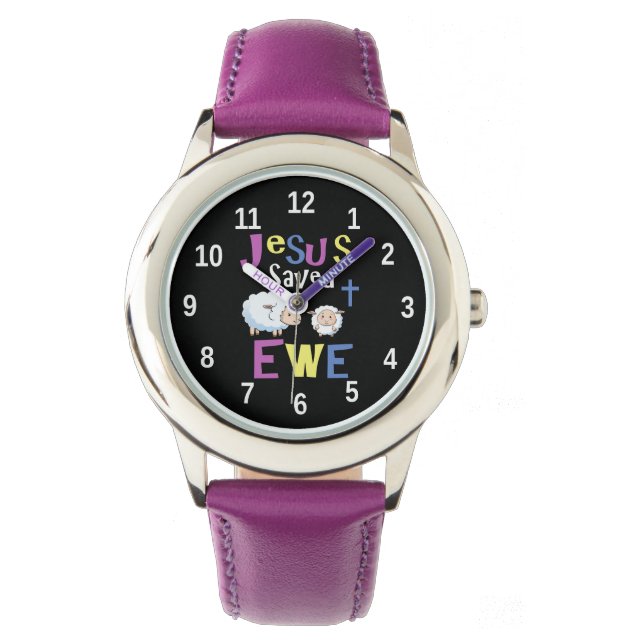 Jesus Saves Ewe | Gifts Christian Kids Watch (Front)
