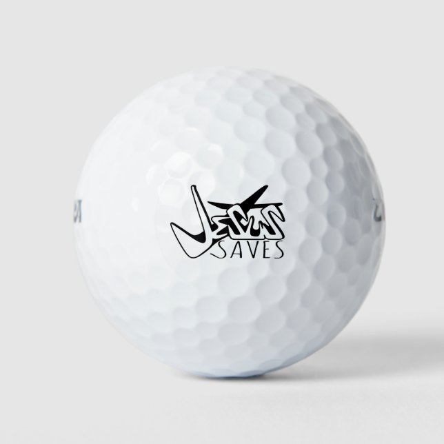 JESUS SAVES GRAFFITI GOLF BALLS (Front)