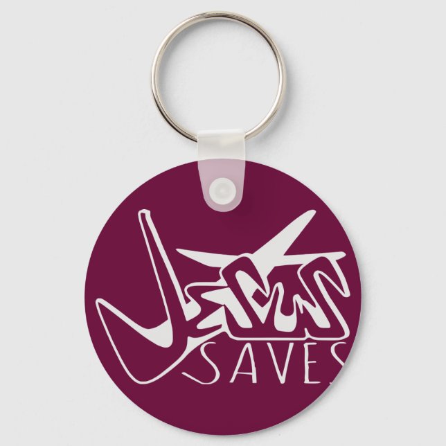 JESUS SAVES GRAFFITI  KEY RING (Front)