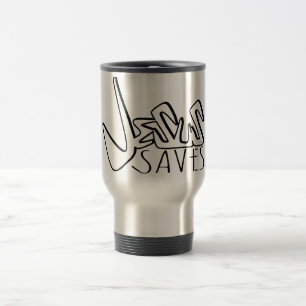 JESUS SAVES GRAFFITI TRAVEL MUG