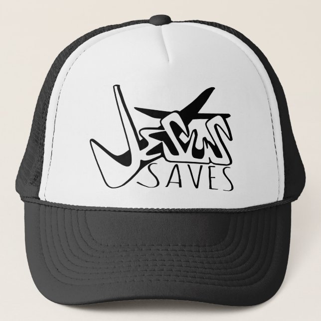 JESUS SAVES GRAFFITI TRUCKER HAT (Front)