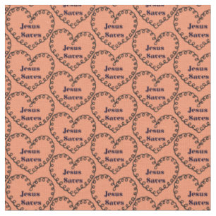 Jesus Saves Heart Fabric