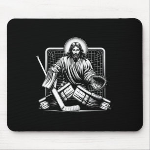 Jesus Saves Hockey Goalie Christian  Mouse Pad