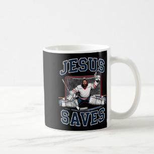 Jesus Saves Hockey Player Team God Hockey Lovers H Coffee Mug
