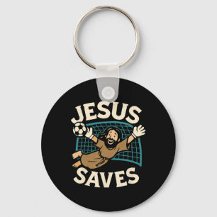 Jesus Saves I Christian Faith I Jesus Soccer Goalk Key Ring