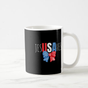Jesus Saves Jesusaves Usa American Flag Patriotic Coffee Mug