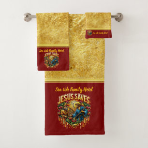 Jesus Saves: Light Flourishes in His Presence Bath Towel Set