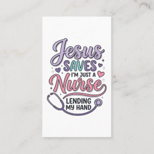 Jesus Saves Nurse Faith Shirt Design_1 Business Card