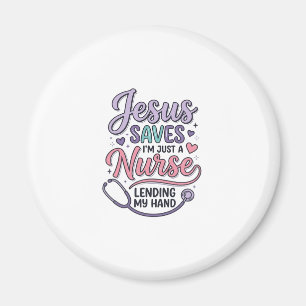 Jesus Saves Nurse Faith Shirt Design_1 Magnet